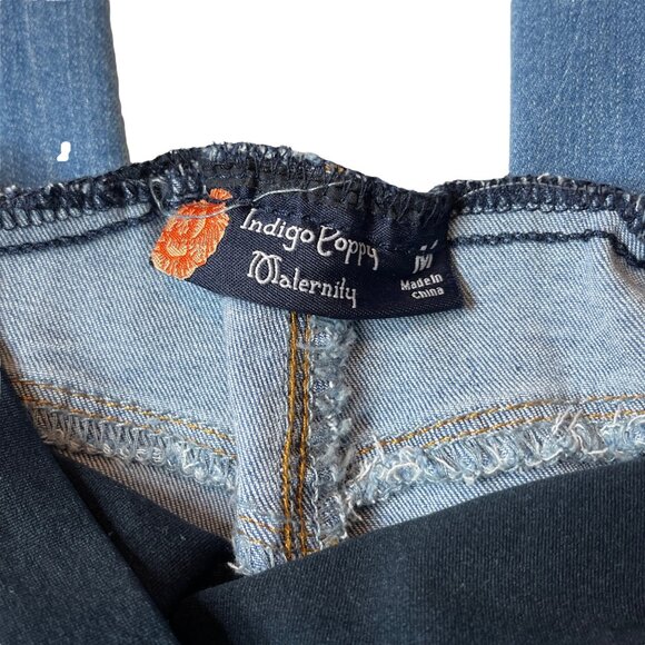 Indigo Poppy Maternity Jeans Distressed Medium Wash NWT Size M (6-8) - Picture 2 of 12